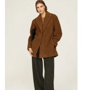 Vince Faux fur blazer coat brown teddy